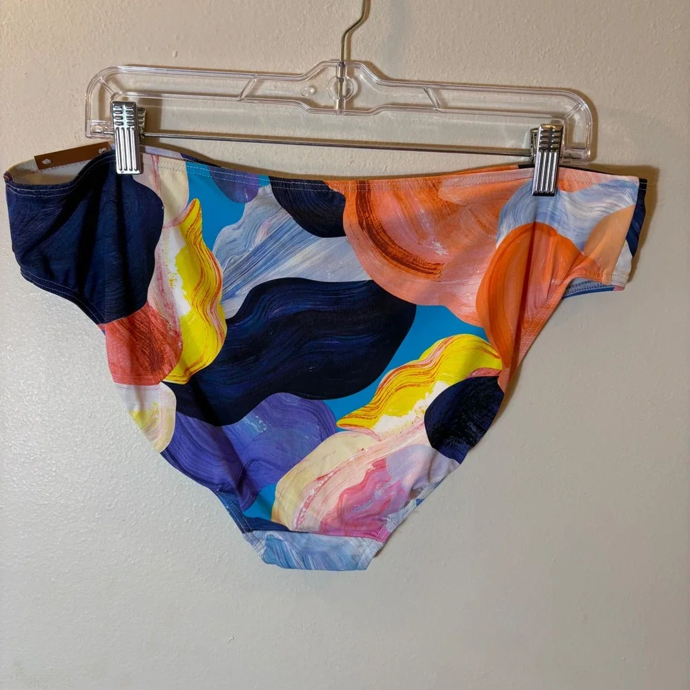Artesands Monet Curve Fit Mid Rise Swim Bottoms‎ Purple Abstract Size US 12+